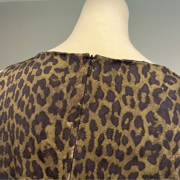 Ann Taylor knee length sleeveless fitted leopard print dress size 6 - Picture 6 of 12